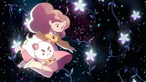 Bee and Puppycat floating in space
